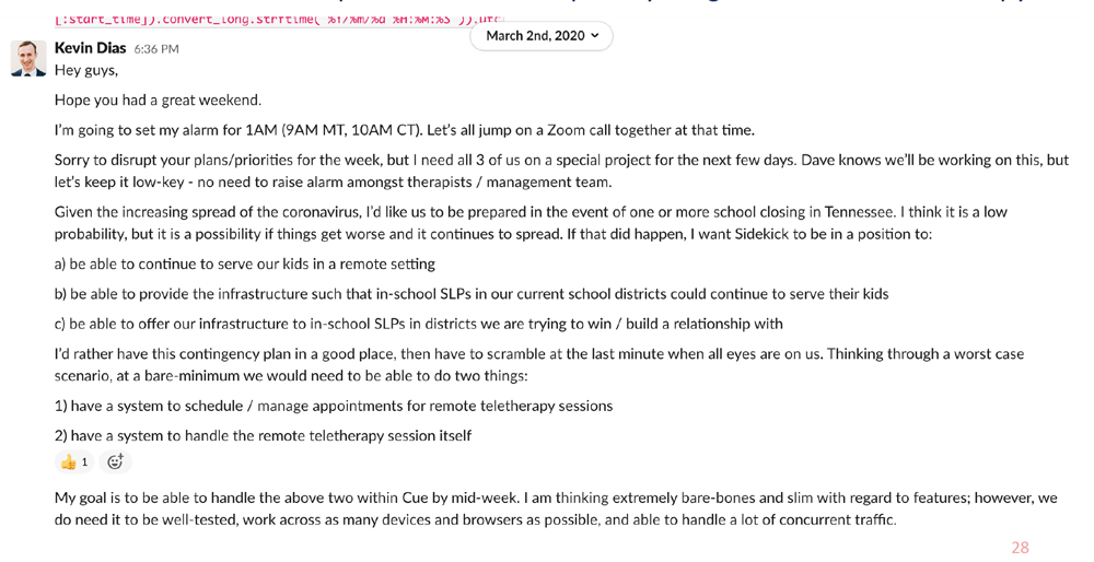 March 2nd, 2020: Slack