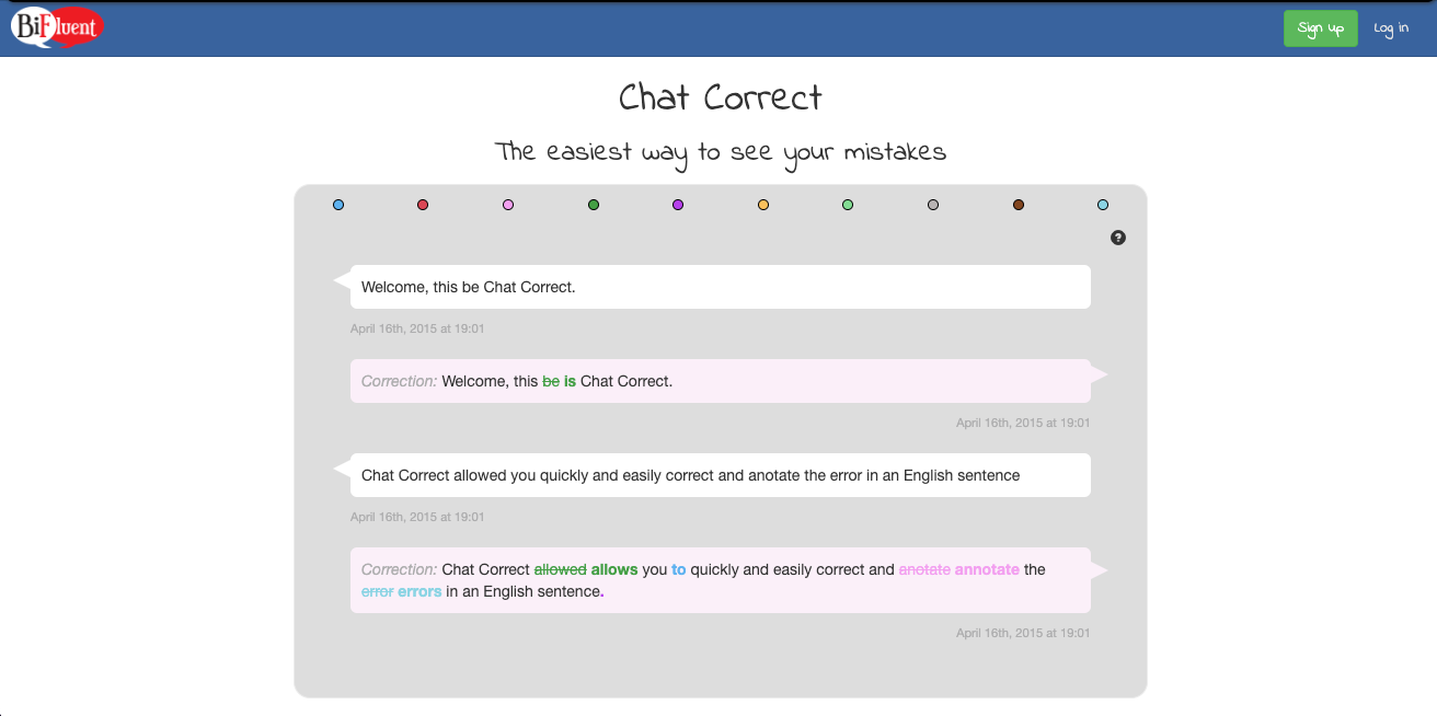 Chat Correct website (2015)