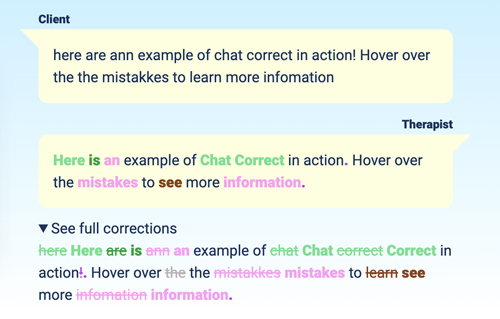 Chat Correct - example annotation