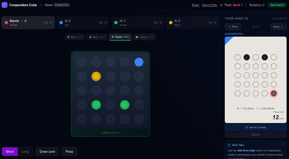 Cooperation Cube web version screenshot