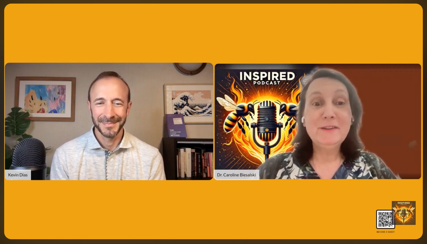 Dr. Caroline Biesalski interviewing Kevin Dias on The Inspired Choice podcast