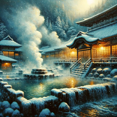 Onsen in a blizzard