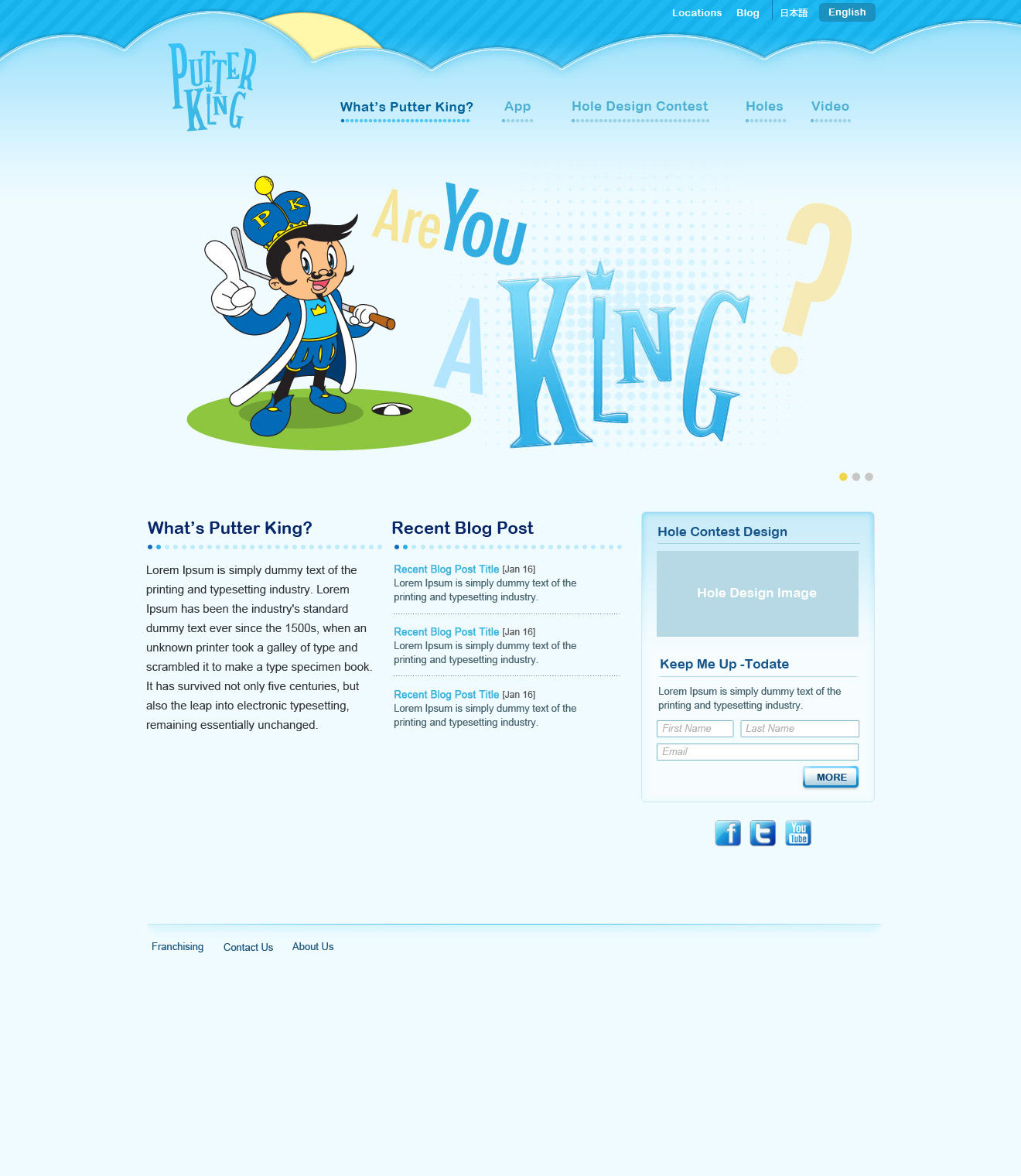 Putter King website screenshot