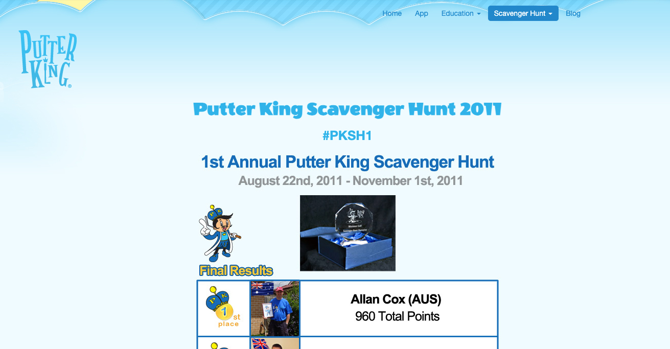 Putter King Scavenger Hunt
