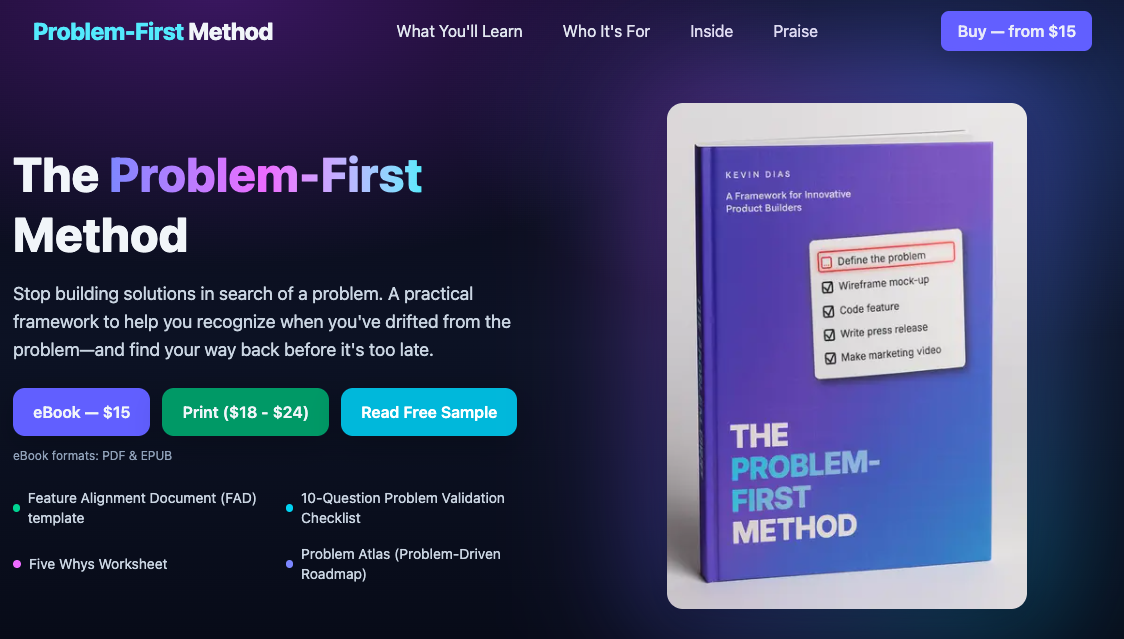 The Problem-First Method book landing page